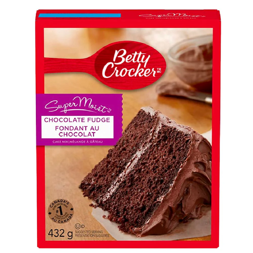Betty Crocker Super Moist Chocolate Fudge Cake Mix, weicher Schokoladenkuchen aus Zartbitterschokolade 432g