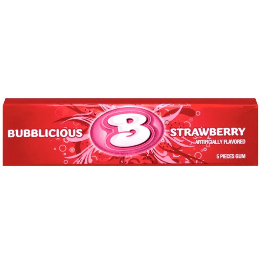 Bubblicious Erdbeere, 5 Erdbeerkaugummis