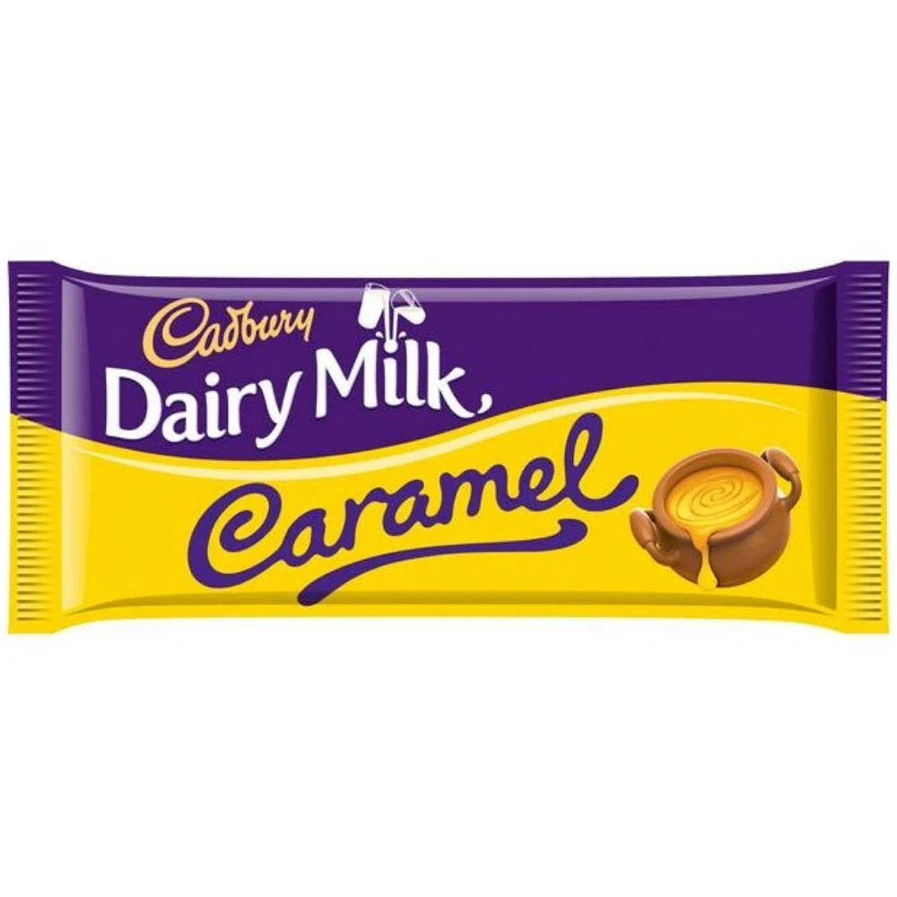 Cadbury Dairy Milk Caramel, Karamell- und Milchschokoladenriegel mit 120g