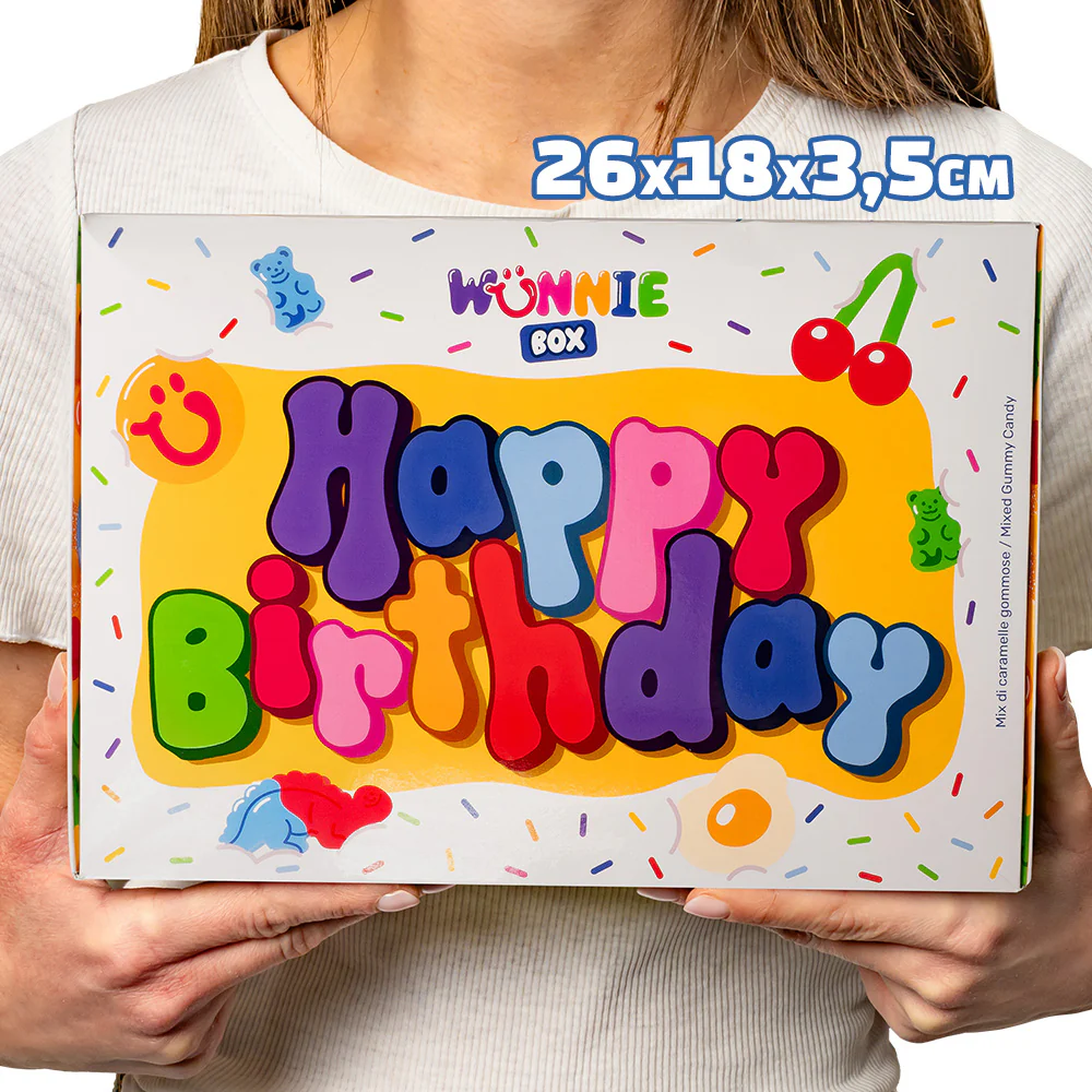 Wunnie box „Happy Birthday“, das Candy box zum Zusammensetzen mit den Lieblings-Gummibärchen des Geburtstagskindes - Image 4