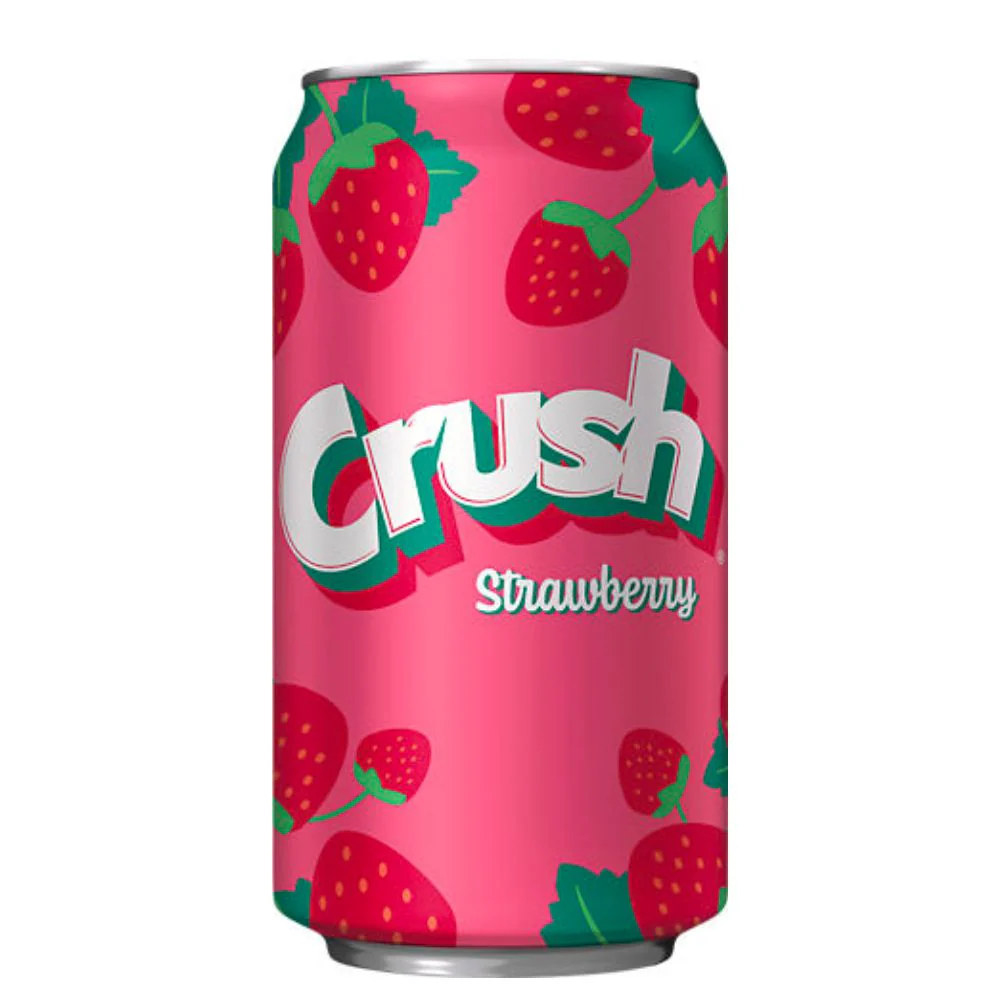 Crush Strawberry, süßes und sprudelndes Erdbeergetränk in 355ml 