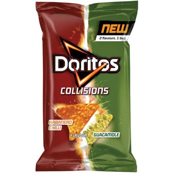 Doritos Collisions Habanero Chilli und Guacamole, Käse-Nachos mit Habanero und Guacamole 162g