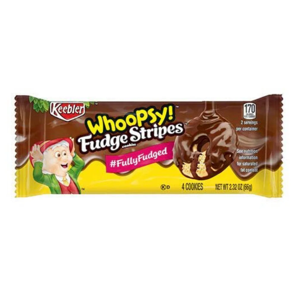 Fudge Stripes Cookies Whoopsy, Schokoladenkekse 66g 