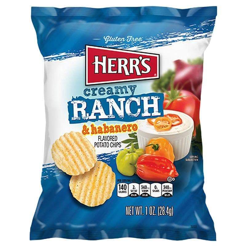 Herr's Creamy Ranch und Habanero Kartoffelchips, scharfe Ranch-Sauce Chips 28g