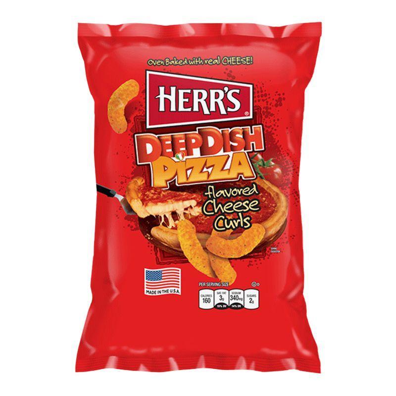 Herr's Deep Dish Pizza Cheese Curls, Chips mit pizza Geschmack 28g 