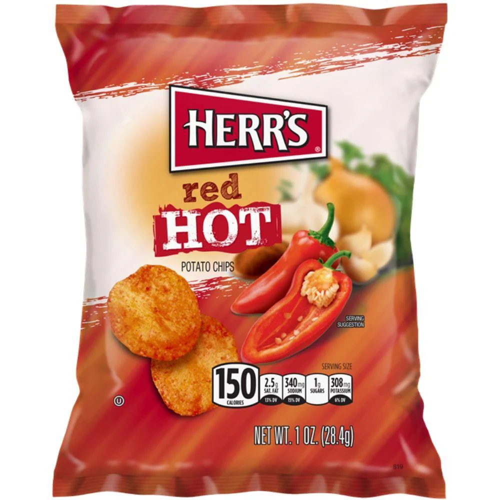 Herr's Red Hot, rote Paprikachips 28,4g