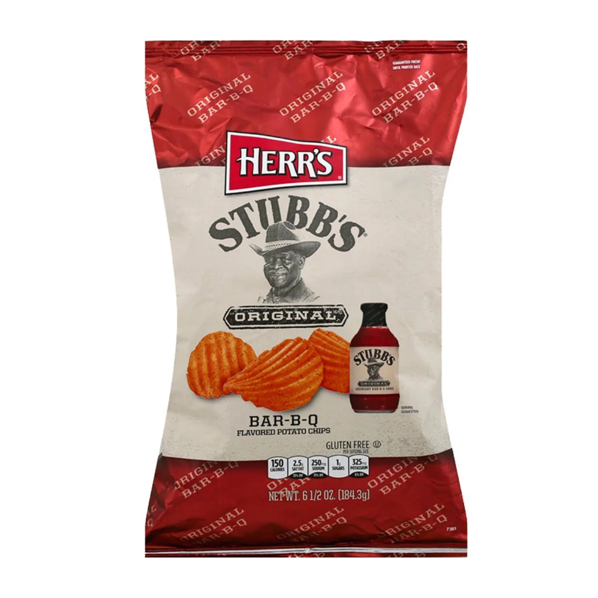 Herr's Stubb's BBQ, 184g Packung Stubb's Barbecue-Sauce Chips