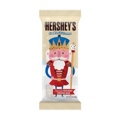 Hershey's Cookies'n'Creme Special Holiday Design Bar, weiße Schokoladenriegel mit Cookies, 99g