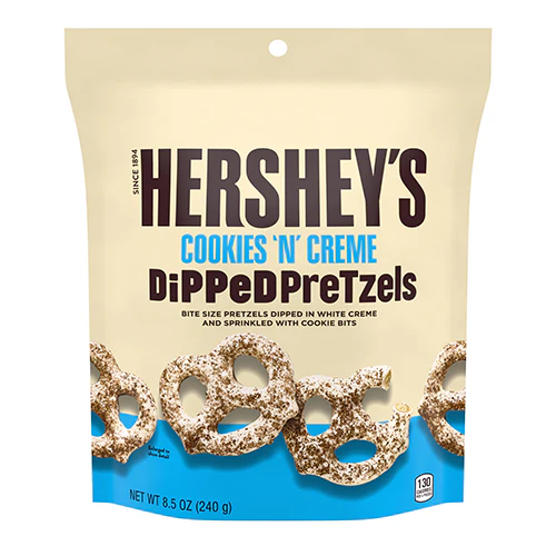 Hershey's Cookies'n'creme Dipped Pretzel, Brezeln mit weißer Schokolade überzogen, 120g
