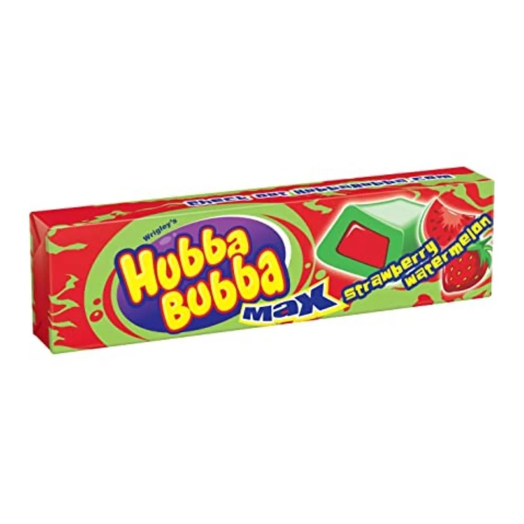 Hubba Bubba Max Strawberry Watermelon, Kaugummi mit Erdbeer- und Wassermelonengeschmack, 42g
