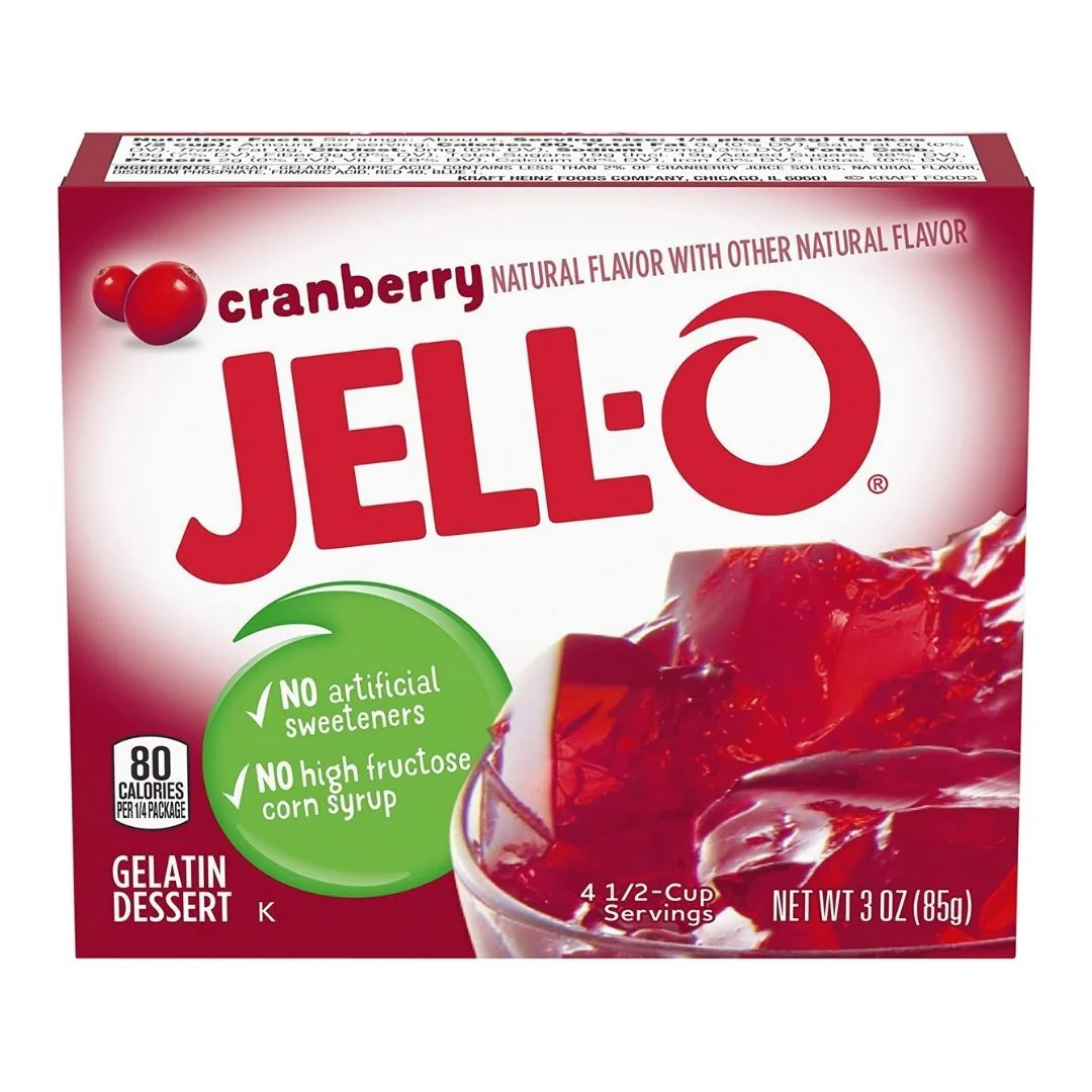 Jell-o Cranberry, Zubereitung für süße Preiselbeergelatine 85g