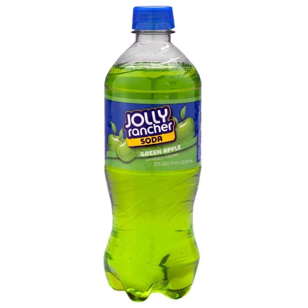 Jolly Rancher Soda Green Apple, Getränk mit grünem Apfelgeschmack, 591 ml