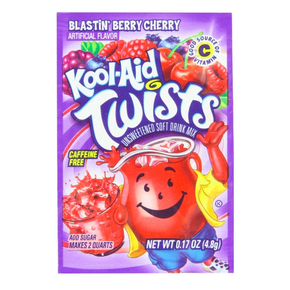 Kool Aid Twists Berry Cherry, Getränkepulver mit Kirschgeschmack 4,8g
