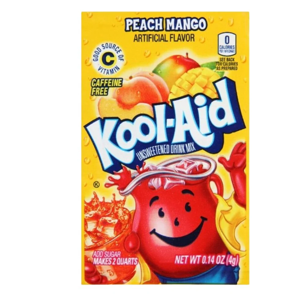 Kool Aid Peach Mango, Getränkepulver mit Pfirsich- und Mangogeschmack, 4g