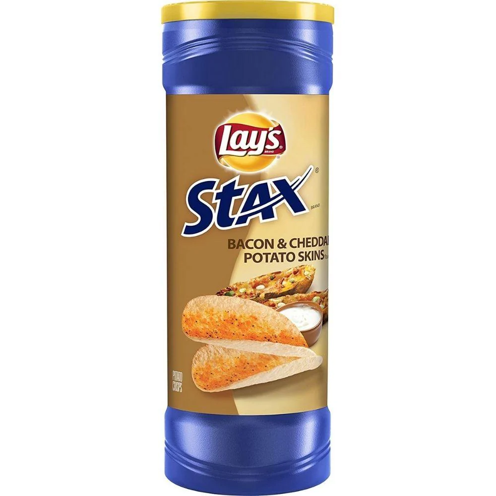 Lay's Stax Bacon and Cheddar Potato Skins, Speck- und Käsechips 155,9g
