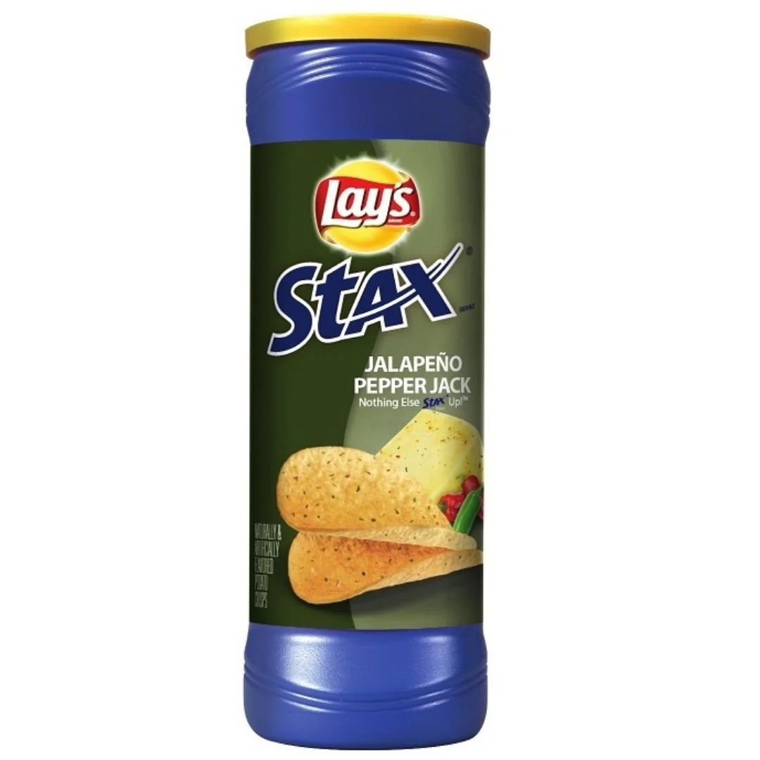 Lay's Stax Jalapeño Pepper Jack, würzige Chips mit Jalapeño-Geschmack, 155.9g
