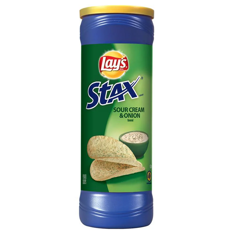 Lay's Stax Sauerrahm und Zwiebel, Zwiebelchips mit 155,9 g