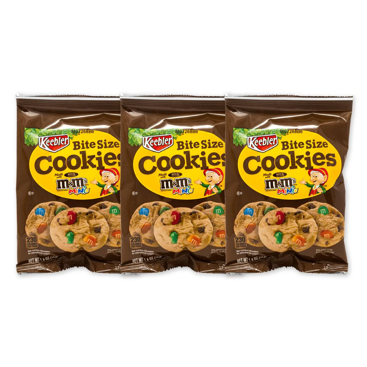 3 M&M's Bite Size Cookies, 3 Packungen mit M&M's gefüllten Keksen