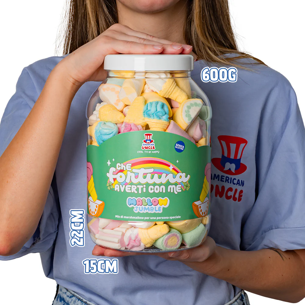Mallow Jumble “Was für ein Glück, dich bei mir zu haben”, Glas von marshmallow zum Zusammenstellen mit deinen Lieblingsgeschmäckern - Image 5