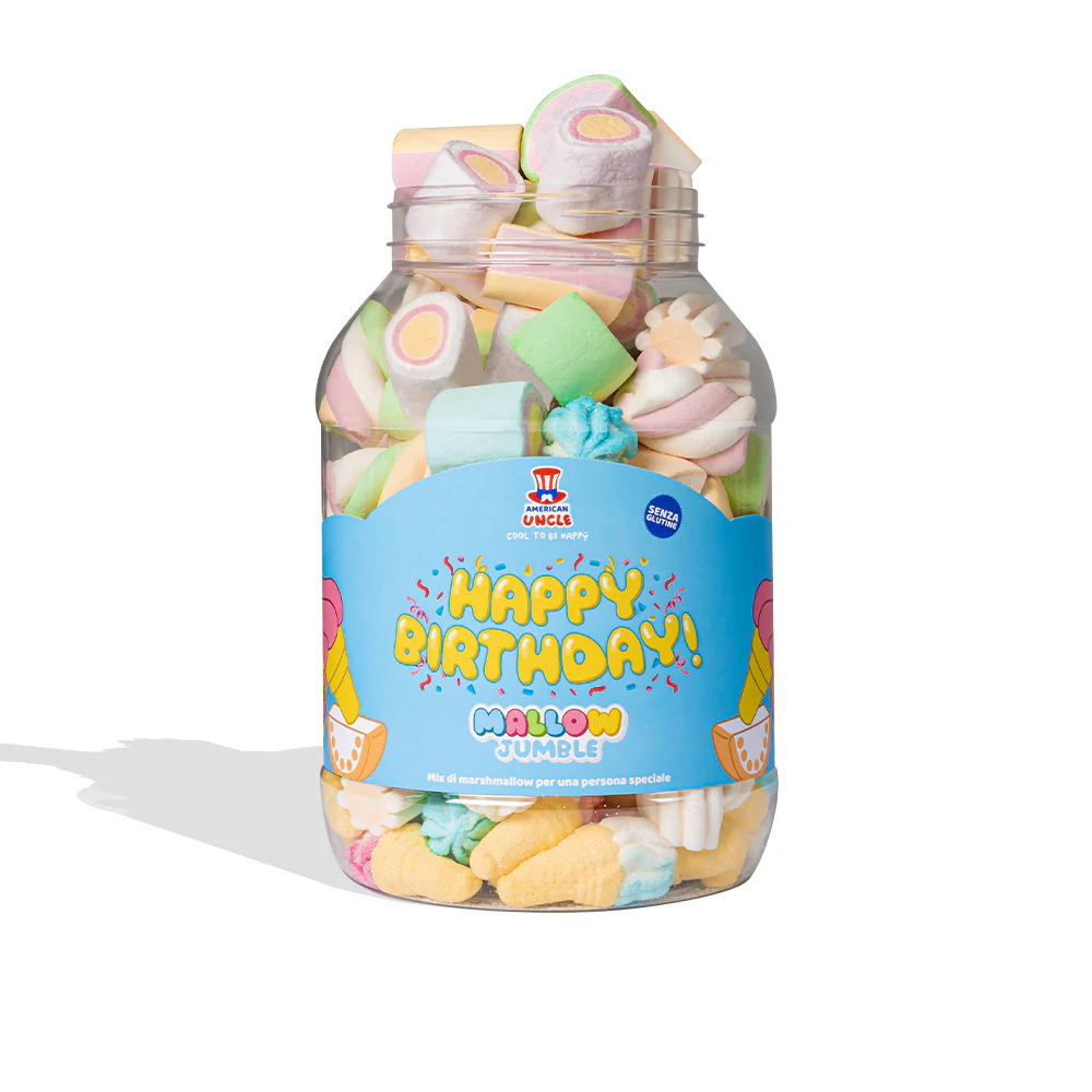 Mallow Jumble “Happy Birthday”, Dose von marshmallow zum Zusammenstellen mit deinen Lieblingsgeschmäckern - Image 4