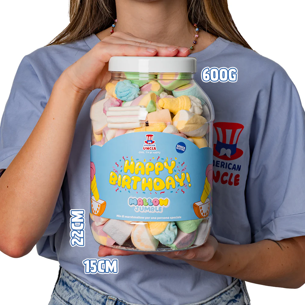 Mallow Jumble “Happy Birthday”, Dose von marshmallow zum Zusammenstellen mit deinen Lieblingsgeschmäckern - Image 5