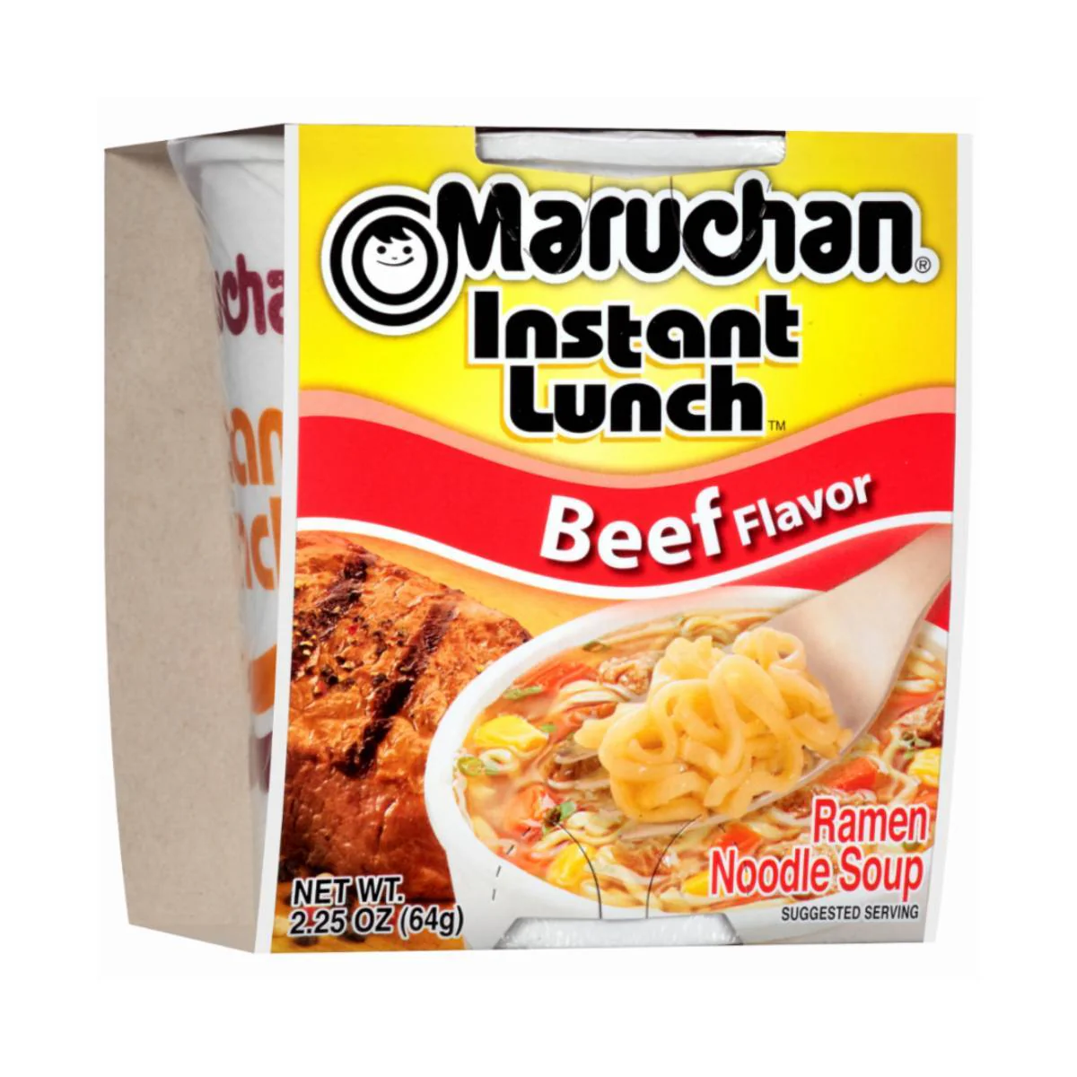 Maruchan Beef Noodles, Packung Ramen mit Rindfleisch und Gemüse 64g