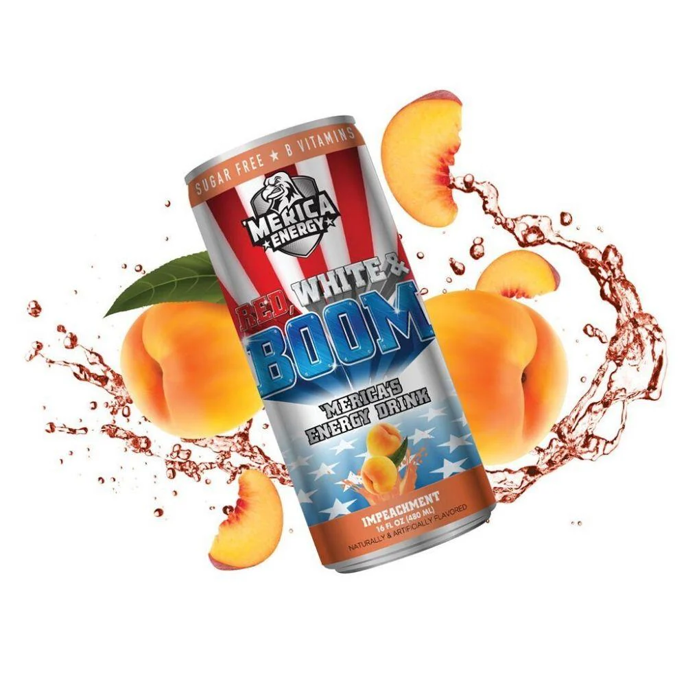 Merica Energy Red White & Boom ImPEACHment, Pfirsich-Energy-Drinks mit 480 ml - Image 2