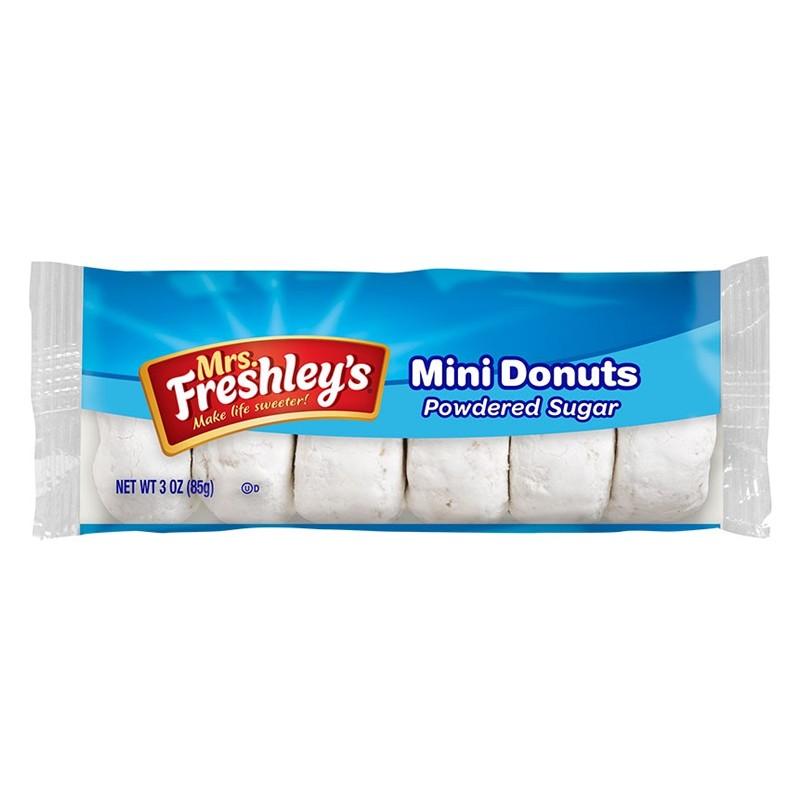 Mrs. Freshley's Powdered Sugar Mini Donuts, mit Zucker überzogene Donuts 85g
