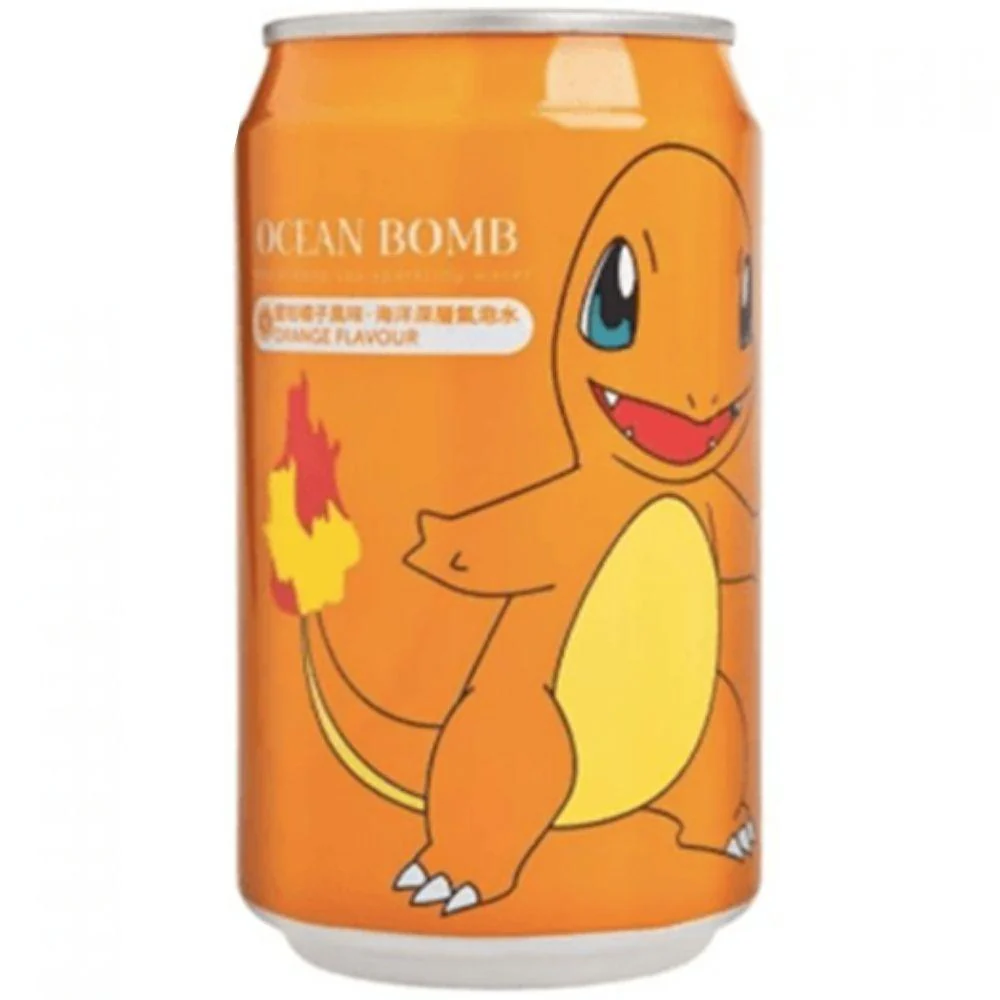Ocean Bomb Pokémon Charmander Orange Flavour Sparkling Water, Orangengetränk in 330ml