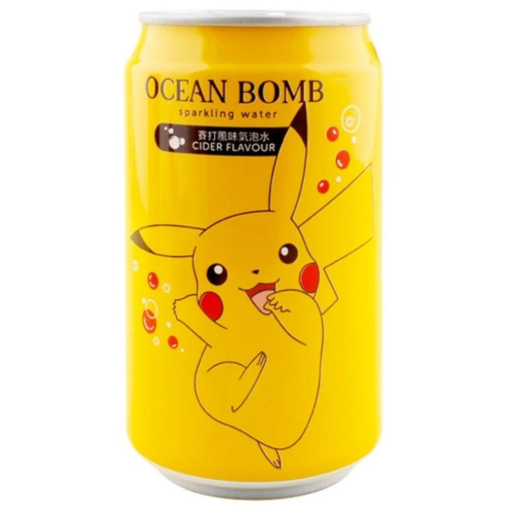 Ocean Bomb Pokemon Pikachu Cider Flavour Sparkling Water, fruchtiges Cider-Getränk mit 330 ml