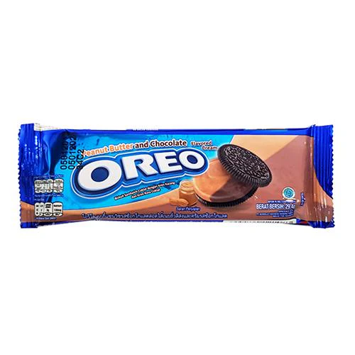 Oreo Erdnussbutter-Schokoladenkekse, Schokoladen- und Erdnussbutterkekse mit einem Gewicht von 29,4 g