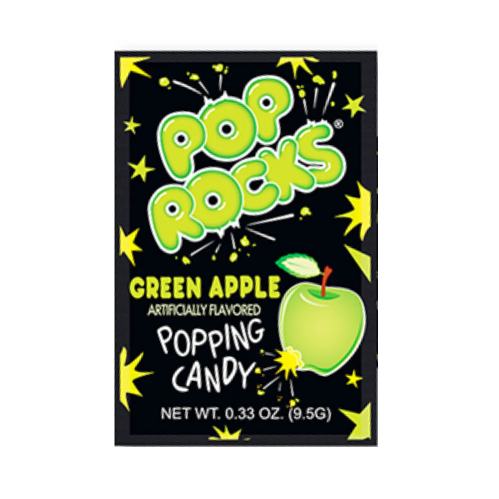 Pop Rocks Green Apple, knisternde Süßigkeit mit grünem Apfelgeschmack, 9,5g