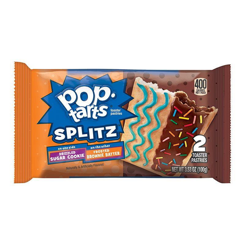Pop Tarts Splitz Sugar Cookie Brownie Batter, Kekse gefüllt mit Brownie-Creme und Zucker, 100g 
