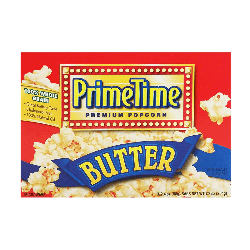 Prime Time PopCorn Butter, Mais-Popcorn 204g