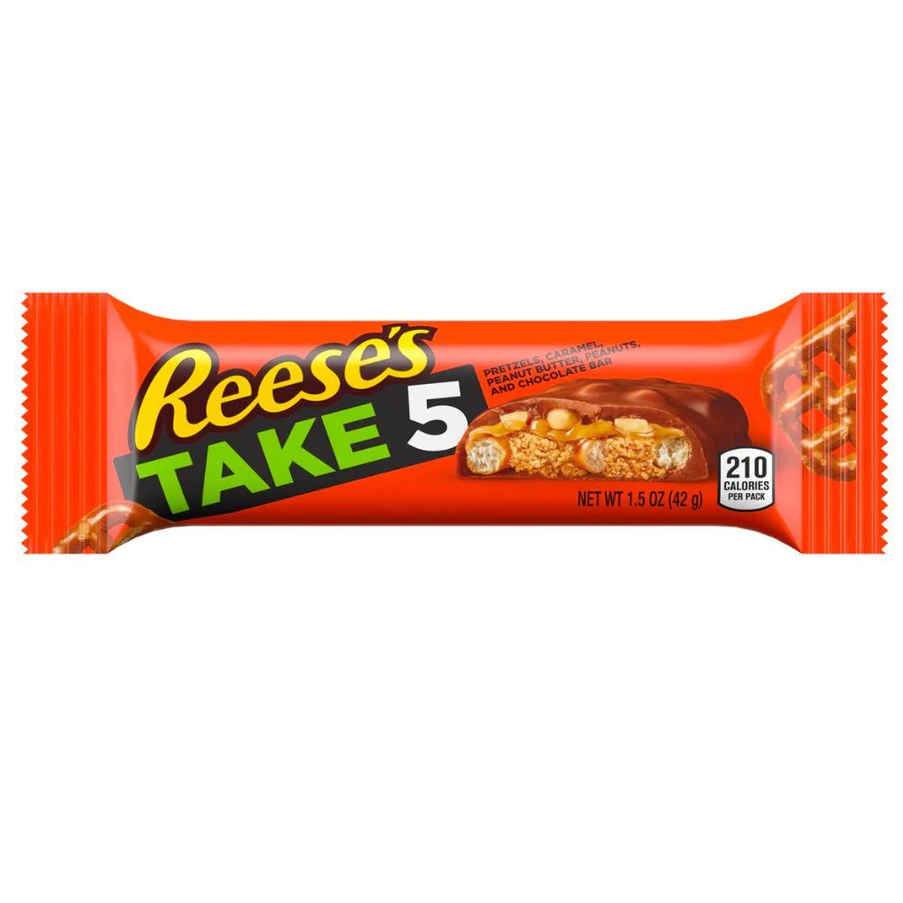 Reese's Take 5, Schokoriegel mit Brezeln, Erdnussbutter und knusprigen Erdnüssen, 42g