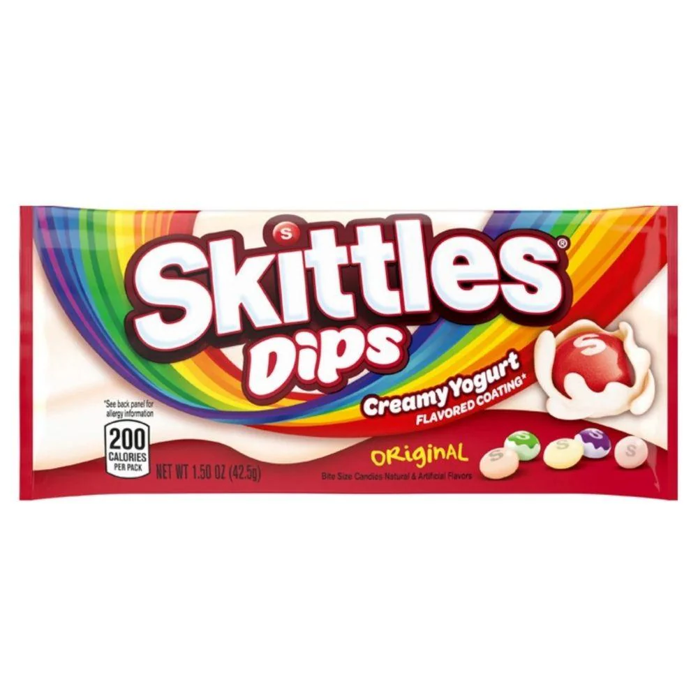 Skittles Dips Fruits, Fruchtkonfetti mit Joghurtüberzug 35g