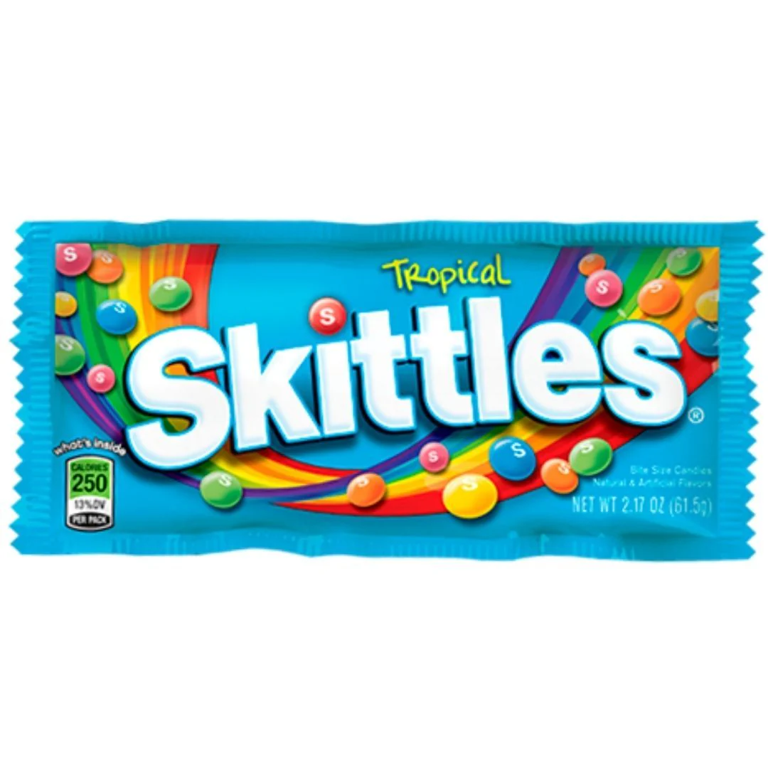 Skittles Tropical, tropische Fruchtbonbons 61,5g 