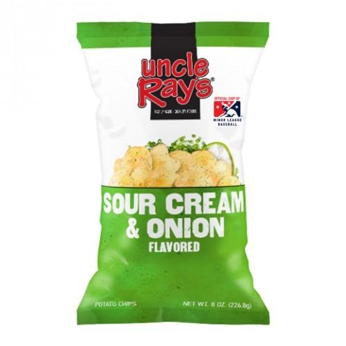 Uncle Ray's Sour Cream & Onion, Packung mit 128g saure Sahne und Zwiebelgeschmack Chips