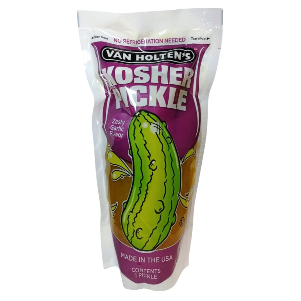 Van Holten's Kosher Pickle Zesty Knoblauch, einzelverpackte Knoblauchgurke in Essig