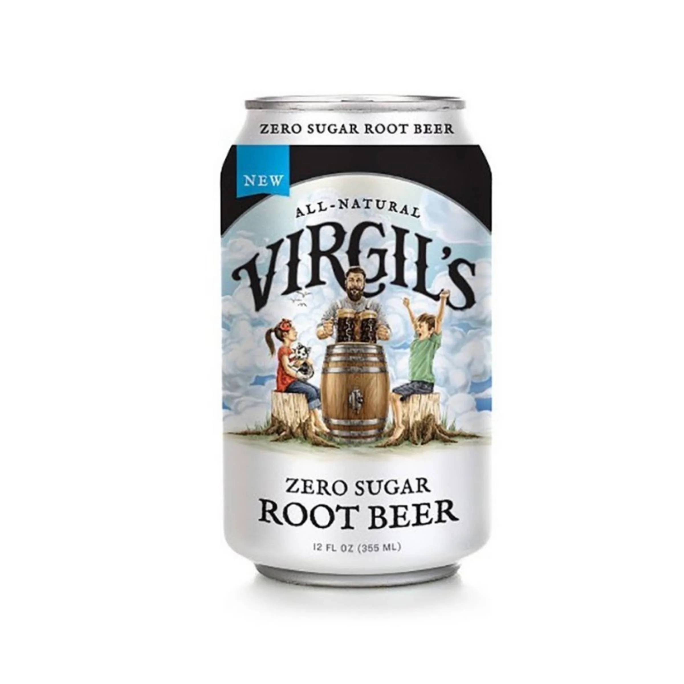 Virgil's Zero Sugar Root Beer, soft drink Vanille mit 355 ml
