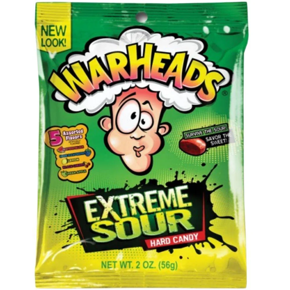 Warheads Extreme Sour Hard Candy, extrem saure Fruchtbonbons im Maxi-Format