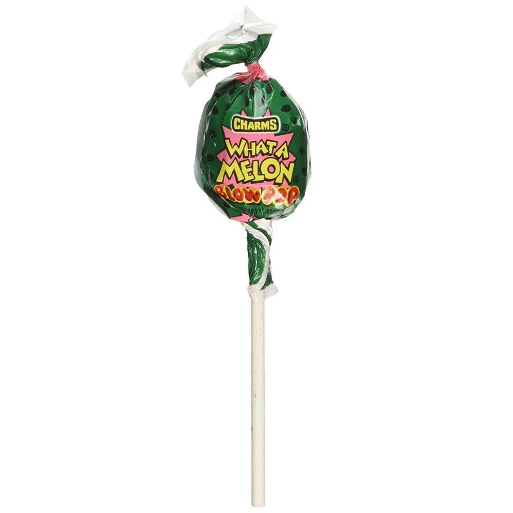 What a Melon Blow Pop, Lutscher mit weichem Wassermelonenherz, 18g